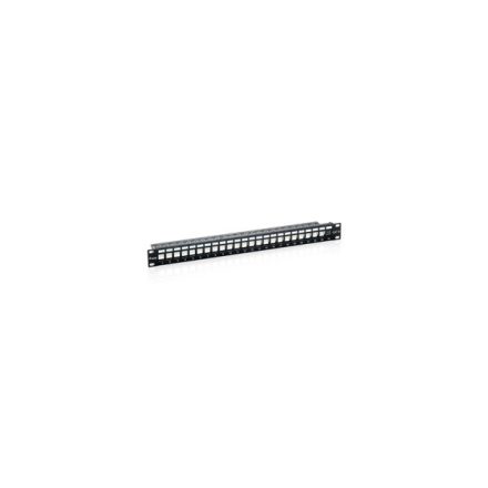 Equip Keystone Patch Panel - 769124 (24 port, 1U, árnyékolt, fekete)