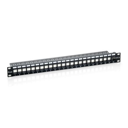 Equip Keystone Patch Panel - 769124 (24 port, 1U, árnyékolatlan, fekete)