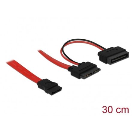 Delock Kábel - 84800 (SATA 13 tűs  -> SATA 22 tűs, apa/anya hosszabbító tápkábel, 0,3m)