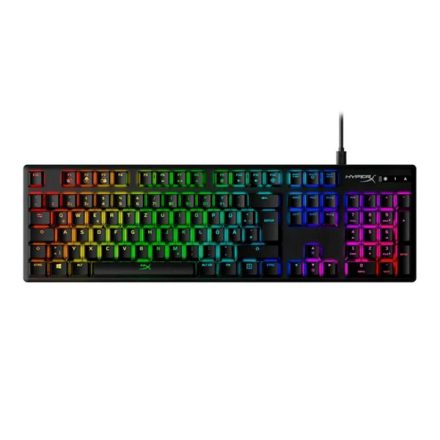HyperX Mechanikus Billentyűzet - Alloy Origins (Vezetékes, USB, 81 gomb, Red switch, angol kiosztás, fekete)