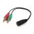 Gembird 3.5mm 4-pin socket to 2x3.5mm stereo plug adapter cable Black