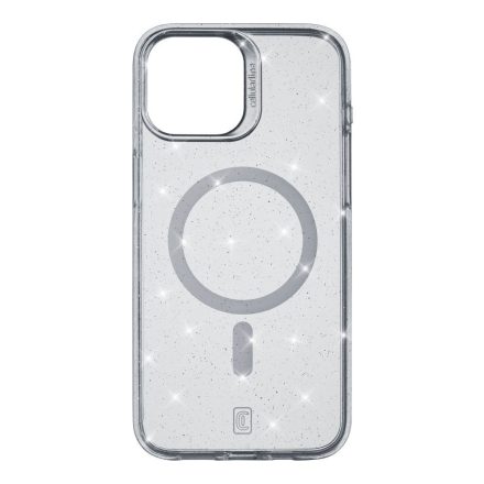 Cellularline Sparkle Mag Back Cover with Magsafe Support for Apple iPhone 15, Clear