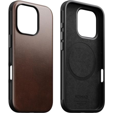 Nomad Modern Leather Horween iPhone 16 Pro Max case Rustic Brown