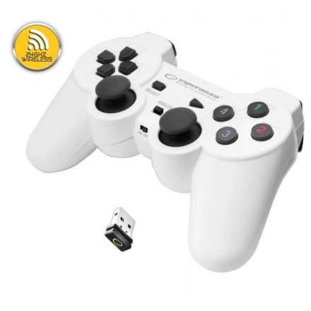 Esperanza EGG108W Gladiator Wireless Gamepad White enyhén sérült csomagolás