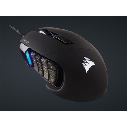 CORSAIR Vezetékes Egér Gaming, SCIMITAR RGB ELITE, 17 programozható gomb, RGB Világítás, 18000dpi, fekete
