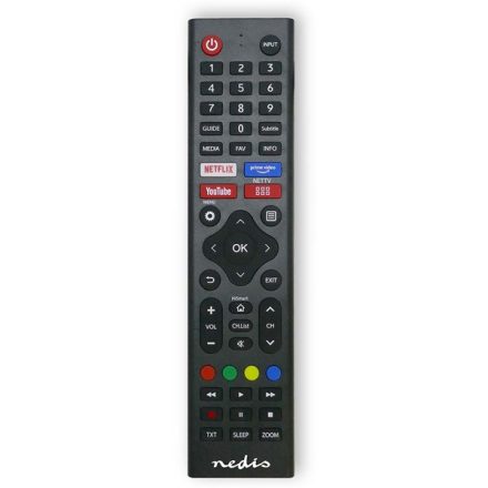 Nedis csere távirányító, Hi-Sense, előre programozott, Amazon Prime, Disney+, Netflix, Rakuten TV gombok