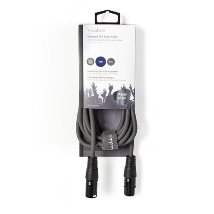 Nedis COTH15010GY30 félprofi XLR audio kábel, XLR dugó - aljzat, 3m, rugalmas