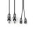 Nedis COTH23320GY15 félprofi audio kábel, 2 x 6,35mm mono jack dugó - 2 X RCA dugó, hossz 1.5m, rugalmas
