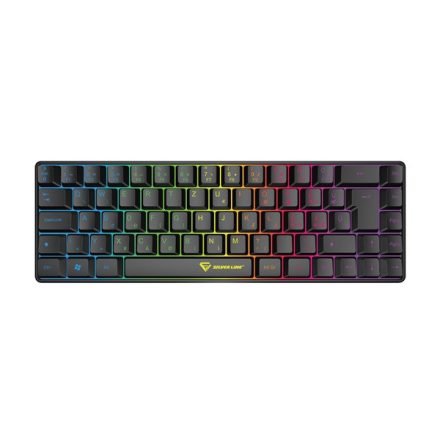 SILVERLINE gamer vezetékes billentyűzet, kompakt, RGB világítás, HU