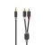 Nedis CABW22200AT50 sztereo audió kábel 3,5mm sztereo jack - 2x RCA,  Aranyozott,  5 m