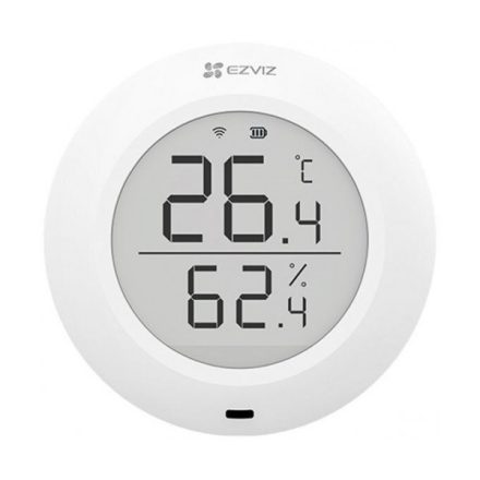 EZVIZ T51C okos hőmérséklet és páratartalom érzékelő,  1,8 kijelző, valós idejű megfigyelés, azonnali risztás,