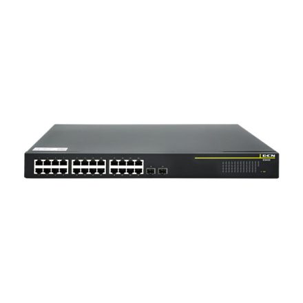 DCN Switch 370W PoE/PoE+ 24x10/100/1000Base-T + 2x1000Base-X SFP, 370 Watt PoE budget