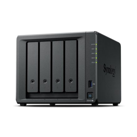 SYNOLOGY NAS 4 Fiókos Intel Celeron J4125 4x2,7GHz, 2GB DDR4, 1x2,5GbE, 1x1GbE, 2x2280NVMe - DS425+