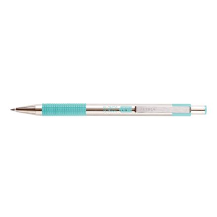 Golyóstoll 0,7mm, pasztell zöld test, Zebra F-301, írásszín kék