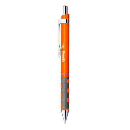Golyóstoll neonnarancs test, Rotring Tikky III, írásszín kék