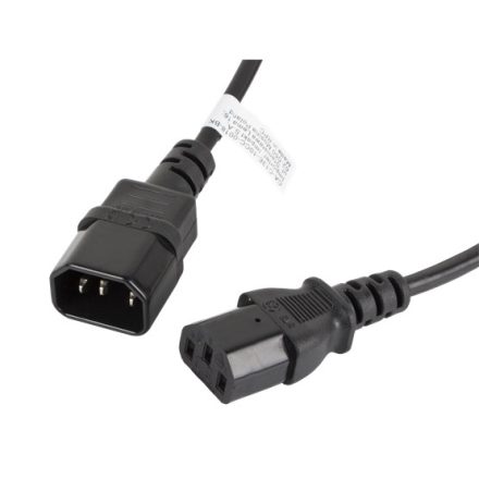 Lanberg IEC 320 C13->C14 kábel 1,8 m, fekete