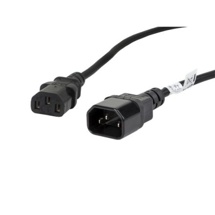 Lanberg IEC 320 C13->C14 kábel, 1,8 m, VDE, fekete