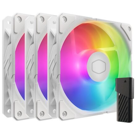 Cooler Master - Case Fan - 12cm - SickleFlow Edge 120 ARGB 3-Pack White Edition - MFX-B2DW-253P2-R2
