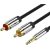 Vention 3.5mm jack/M -> 2*RCA/M, (audio, aranyozott, fémház),  3m, kábel