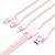 Vention USB-A 2.0/M -> USB-C/Lightning/Micro USB-B, 1,5m,(pink,6A,3in1), kábel