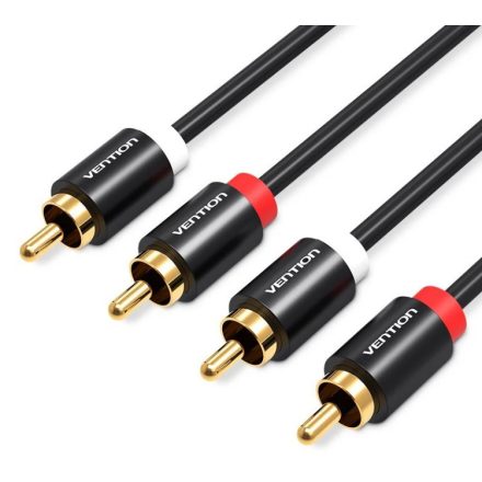 Vention 2*RCA/M -> 2*RCA/M , (audio,fekete), 3m, kábel