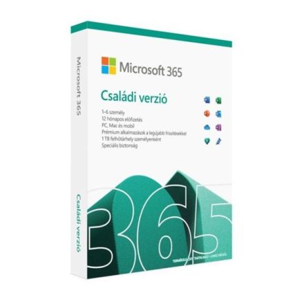 Microsoft Office csomag - Office 365 Family (6GQ-01585, 32/64bit, magyar, 1-6 felhasználó - 1évre)