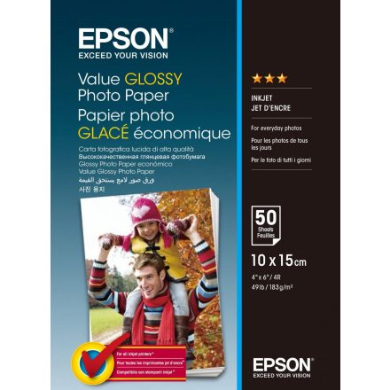 EPSON Fotópapír Value Glossy Photo Paper - 10x15cm - 50 Lap