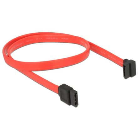 DeLock Cable SATA 3 Gb/s receptacle straight > SATA receptacle upwards angled 50cm Red