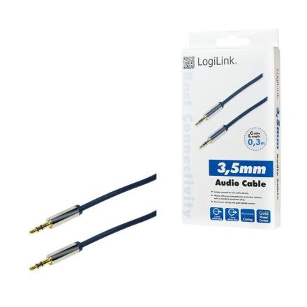 Logilink Audio 3.5 Stereo M/M straight 0,3m cable Blue