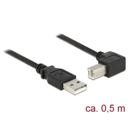 DeLock USB 2.0 Type-A male > USB 2.0 Type-B male angled 0,5m Black Cable