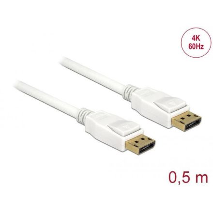 DeLock DisplayPort 1.2 male > DisplayPort male 4K 60 Hz 0,5m Cable White