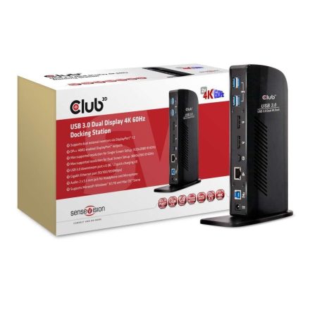 Club3D SenseVision USB3.0 Dual Display 4K 60Hz Docking Station