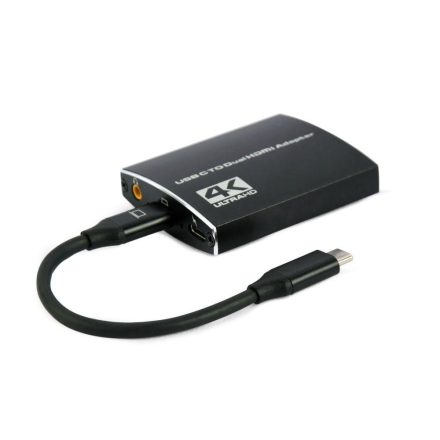 Gembird A-CM-HDMIF2-01 USB-C to dual HDMI adapter 4K 60Hz Black