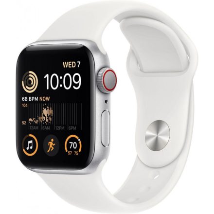 Apple Watch SE2 GPS + Cellular 40mm Silver Aluminium Case with White Sport Band