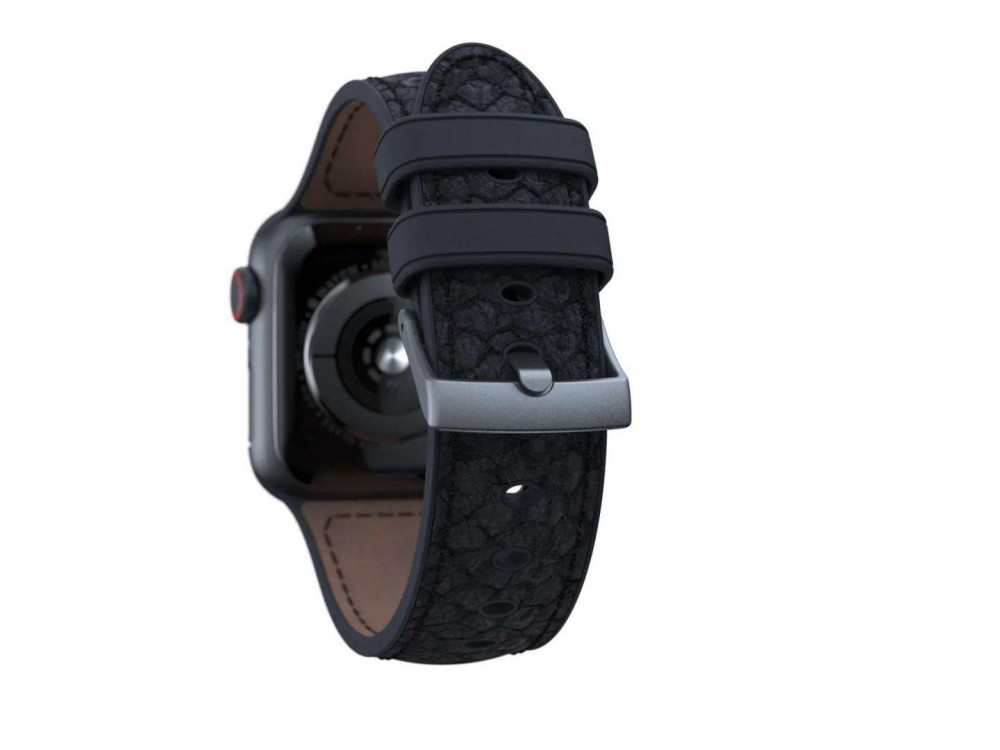 Njord Salmon Leather Strap Apple Watch 40/41mm Vindur/Dark Grey
