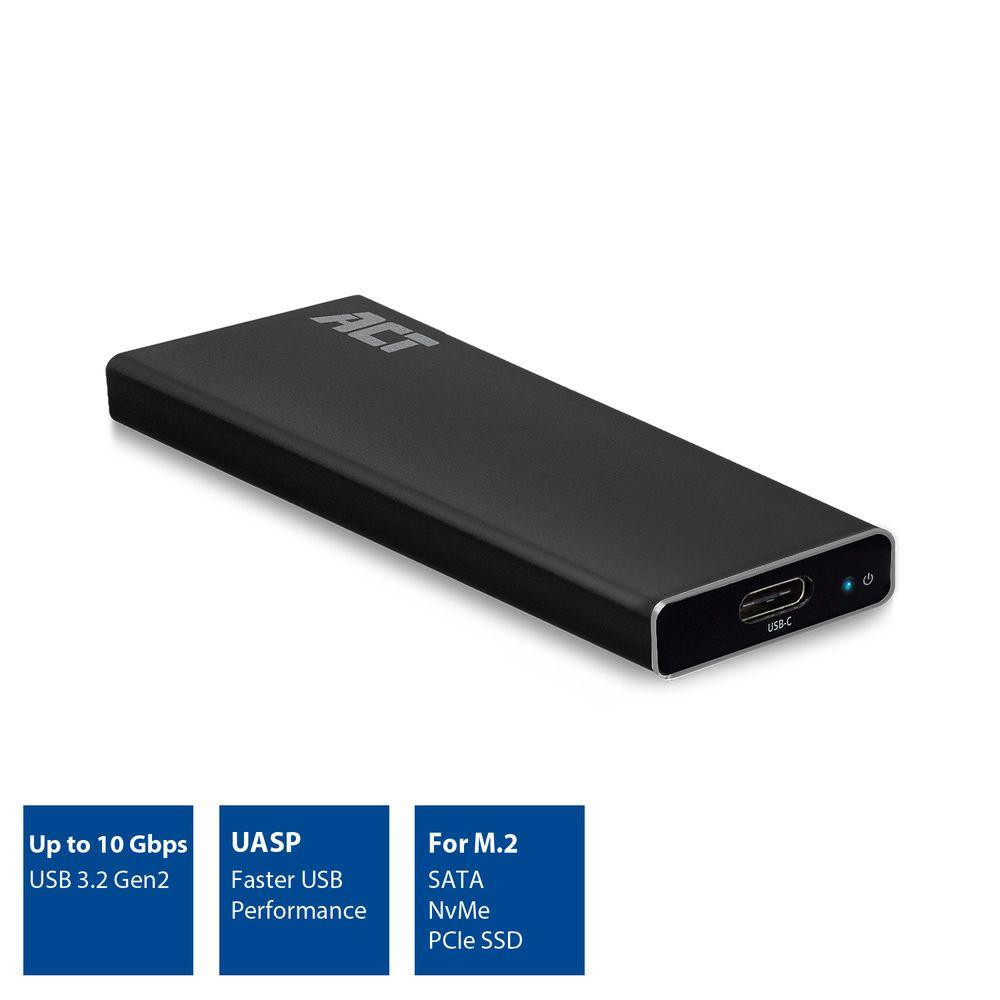 ACT AC1605 USB-C M.2 NVMe SSD Enclosure Black