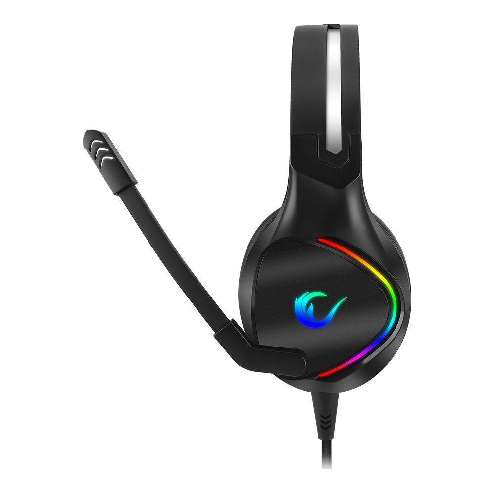 Rampage Fejhallgató - RM-K10 AMAZING RGB (7.1, mikrofon, USB, ANC, hangerőszabályzó, nagy-párnás, 2,2m kábel, fekete)