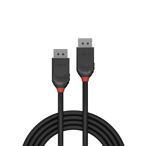 LINDY 2m DisplayPort kábel 1.2, Black Line