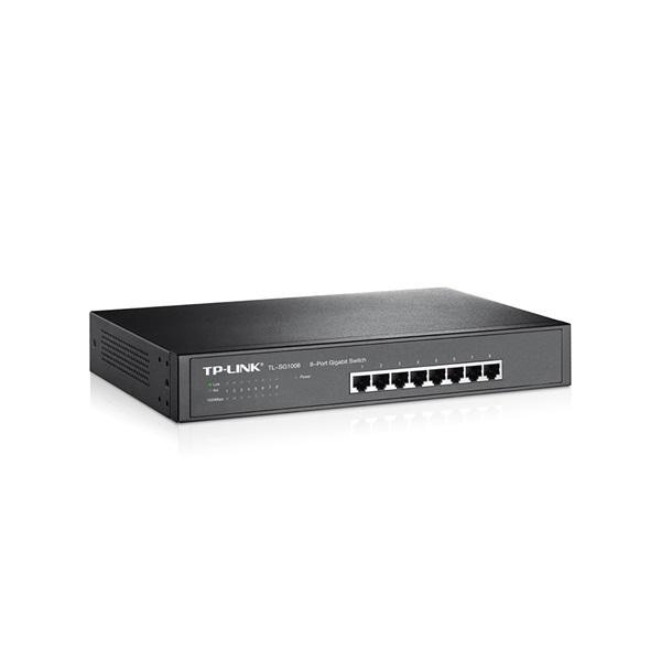 TP-Link Switch - TL-SG1008 (8 port, 1000Mbps, fém ház, rackbe szerelhető)