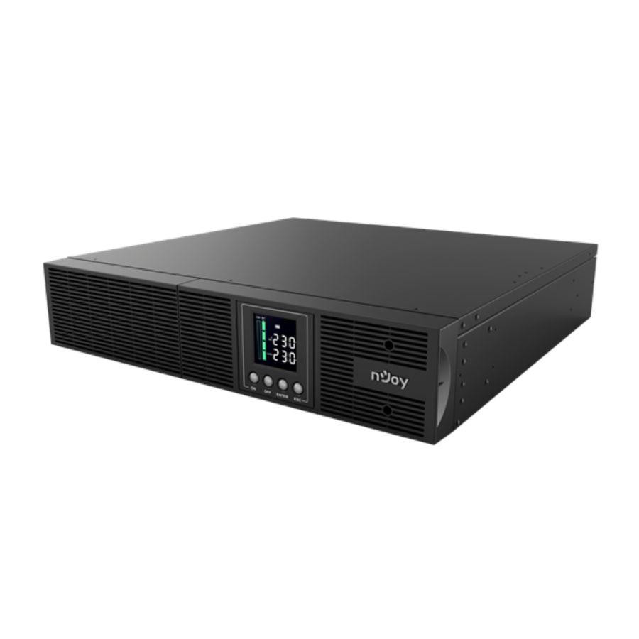 NJOY Szünetmentes 1000VA - Aster 1K (8x IEC C13, On-line, RS232, USB, szoftver, LCD kijelző, 2U rack)