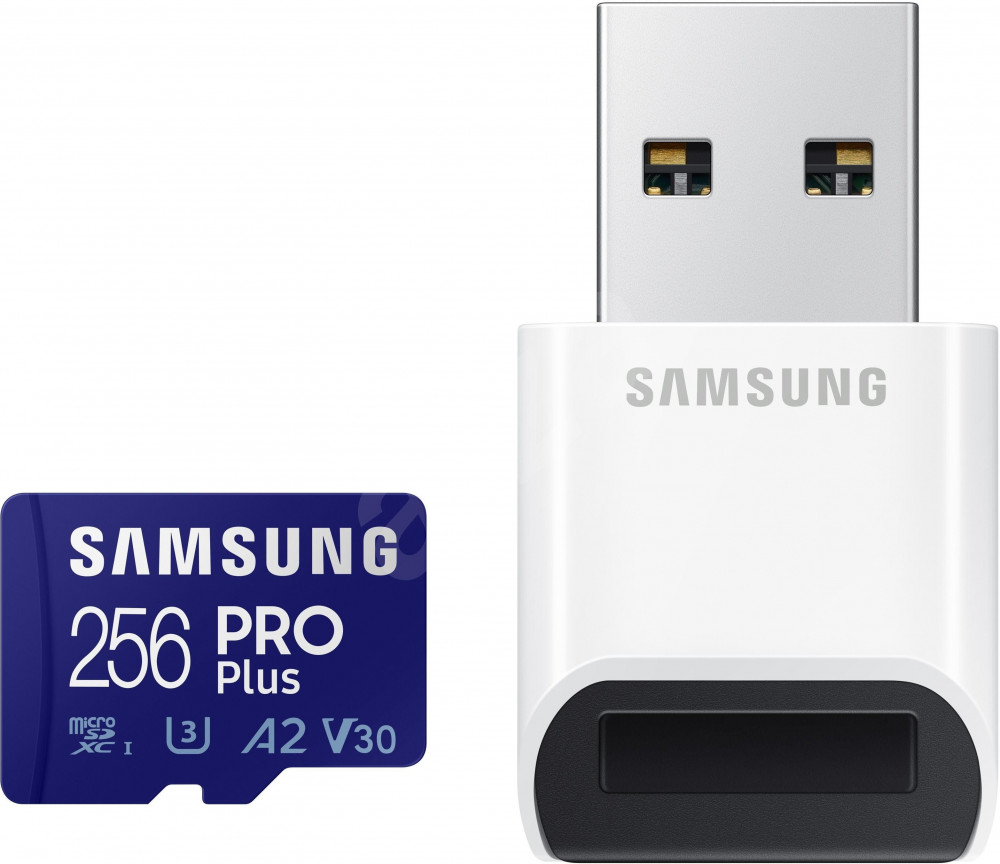Samsung MicroSD kártya - 256GB MB-MD256KB/WW (PRO PLUS kártyaolvasóval, UHS-I, R160/W120, adapter, 256GB)